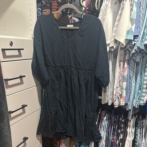 Cost Plus World Market Black Long Sleeve Dress